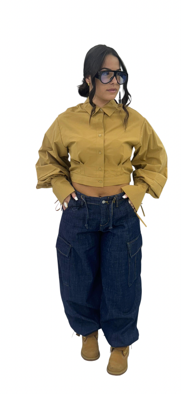 Camicia Cropped "Chloe Tie"-065