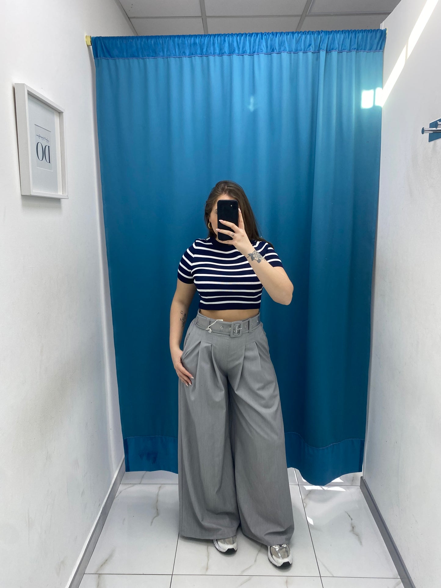 Pantalone wide leg con cintura 18065