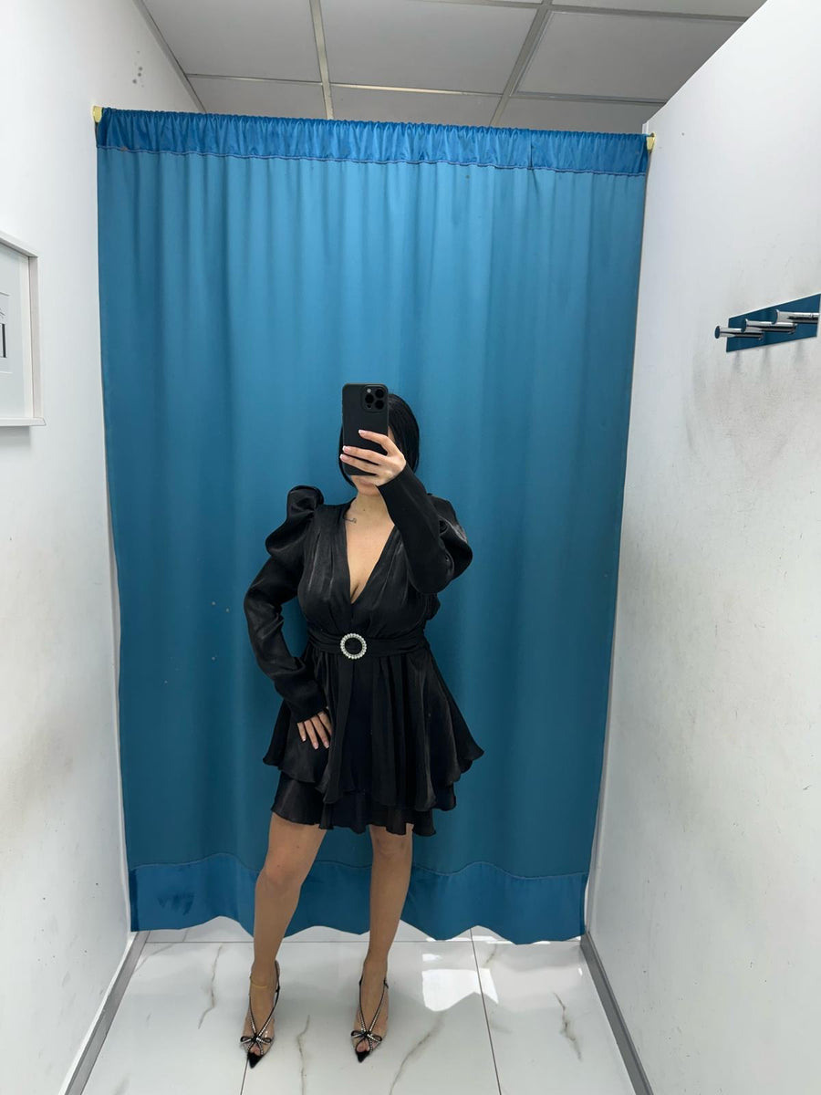 Vestito balze con cintura 26231