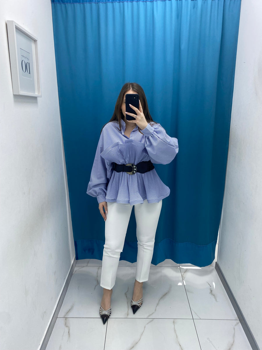 Pantalone slim fit bianco 8870