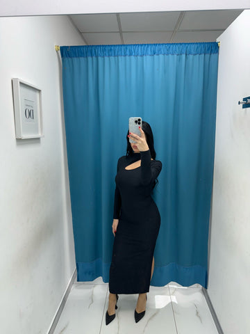 Vestito lungo con spacco 16217