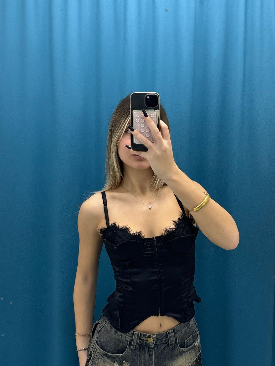 Corsetto Satin Noir 2815