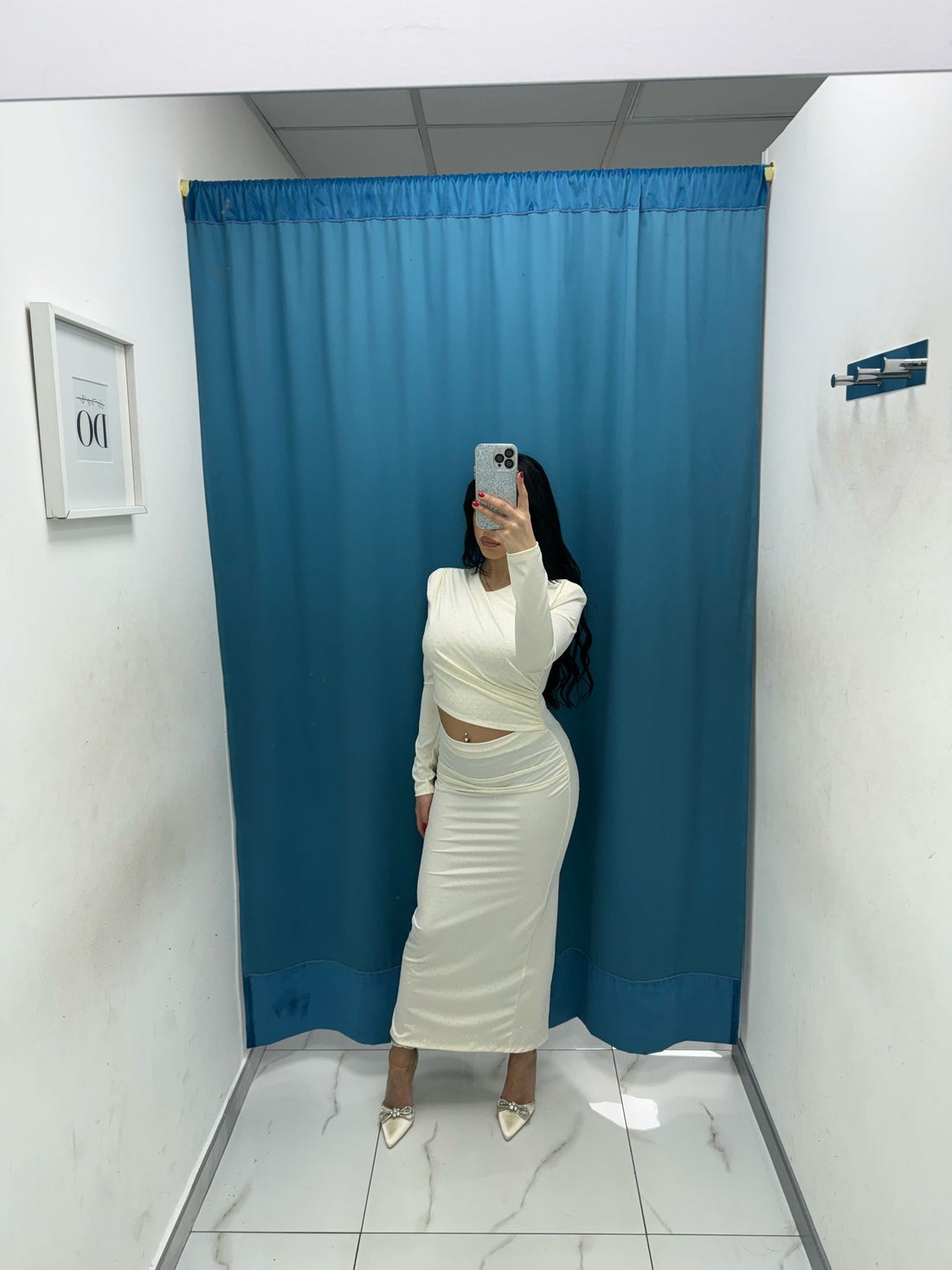 Vestito longuette con brillantini 35979
