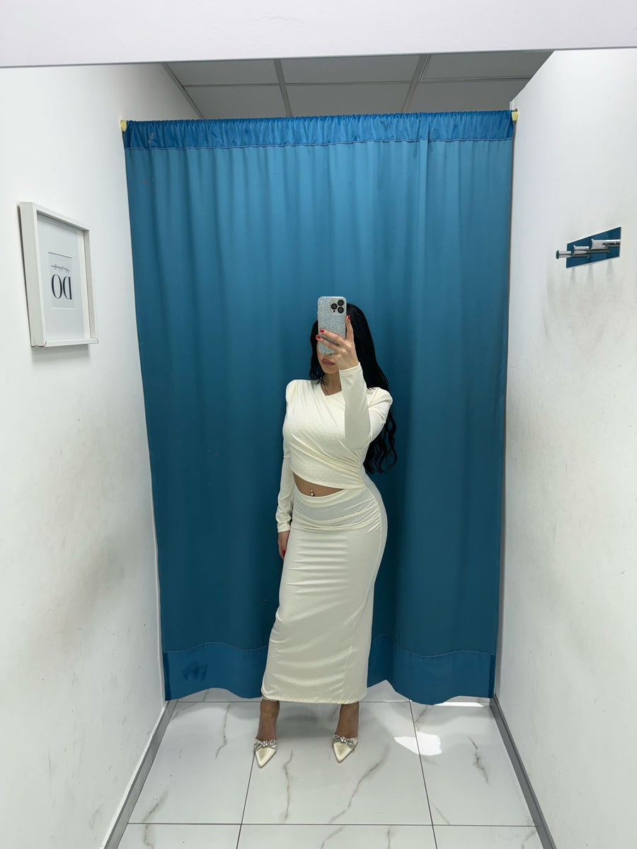 Vestito longuette con brillantini 35979