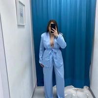 Tailleur satin giacca e pantalone GC32