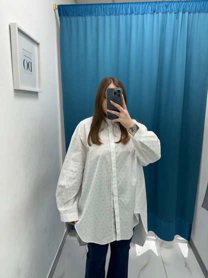 Camicia oversize con brillantini 18039