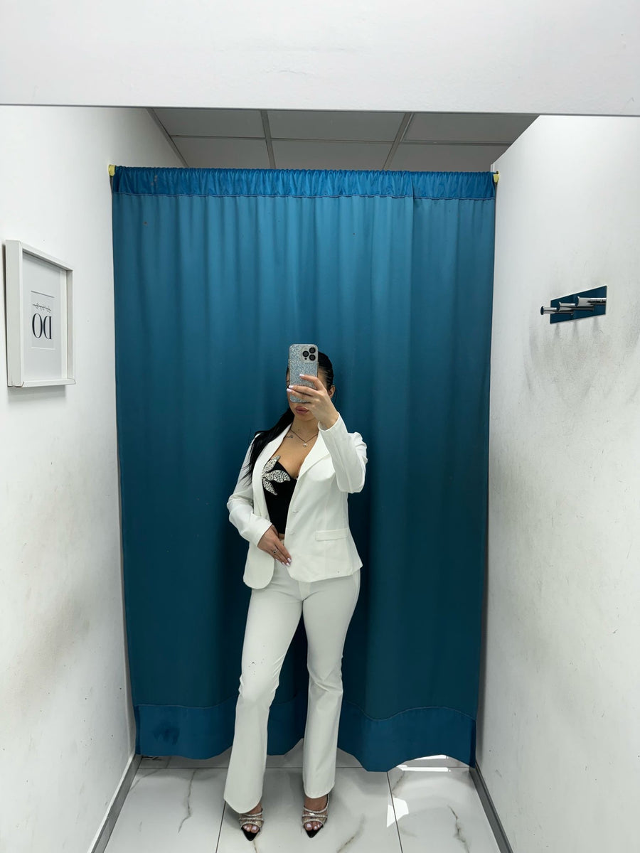 Pantalone slim bianco 51134