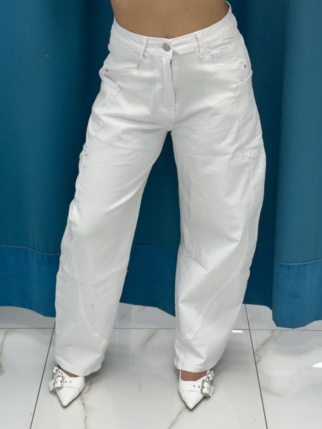 Jeans balloon bianco 8585