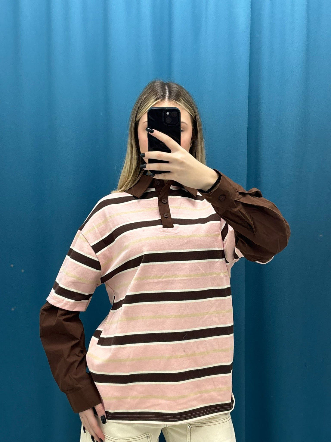 Polo" Stripe Layered”-19325