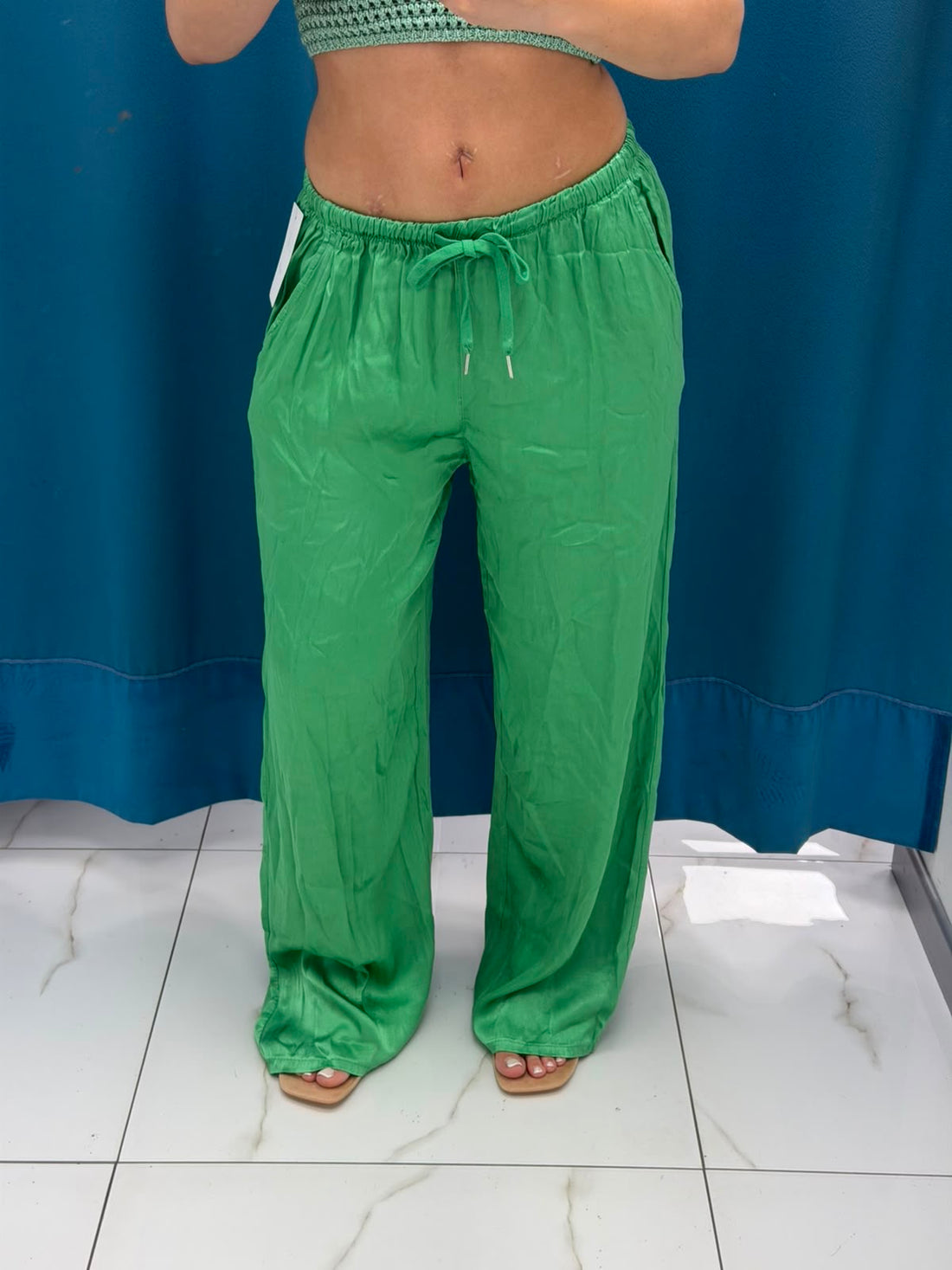 Pantalone palazzo satin 24205