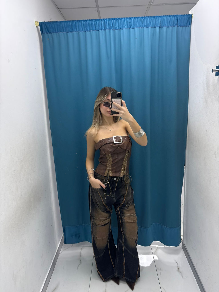 Jeans “Cognac Knee Patch” 93068