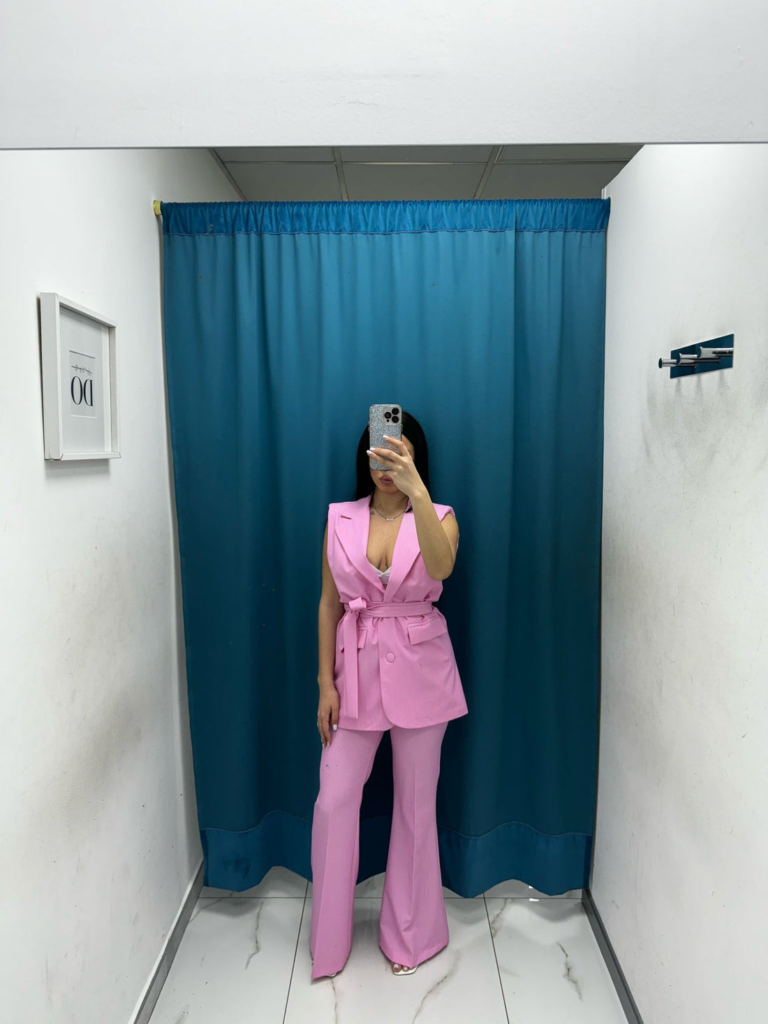 Tailleur gilet e pantalone rosa 6313
