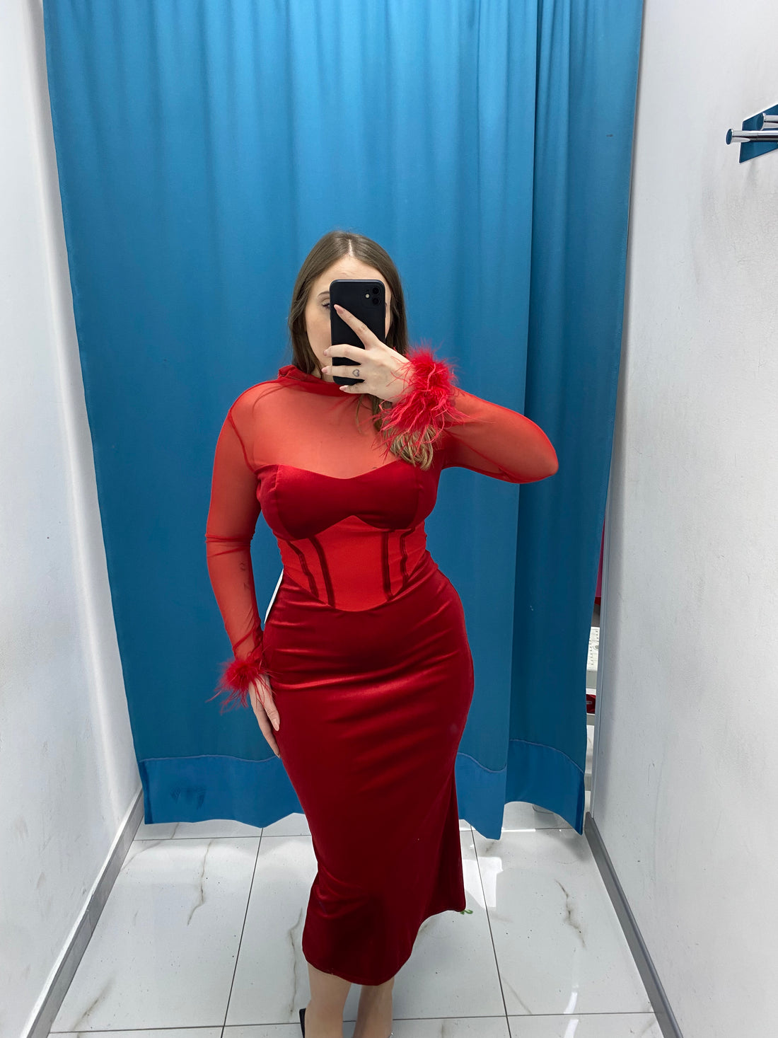 Vestito longuette velluto 24466