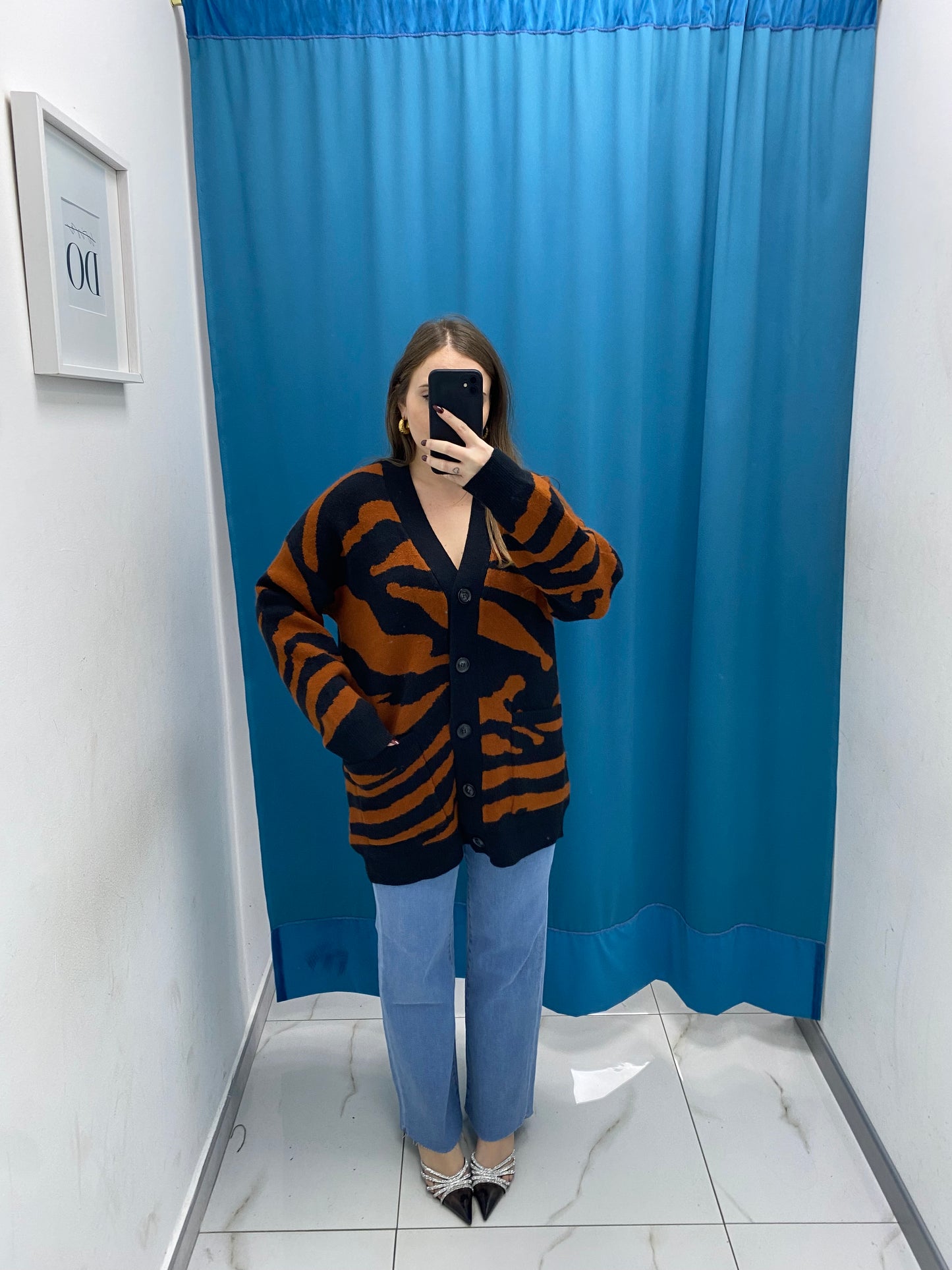 Cardigan zebrato