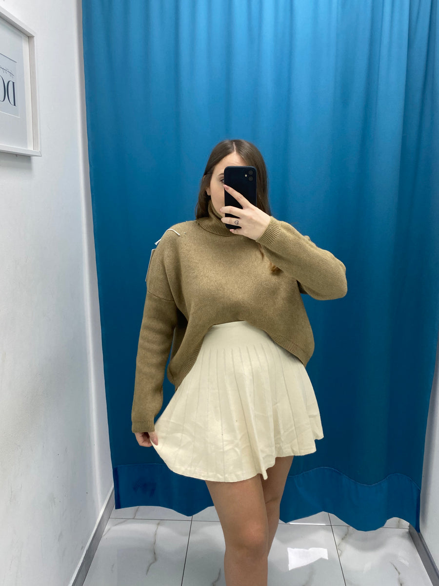 Gonna plissettata in lana 8040