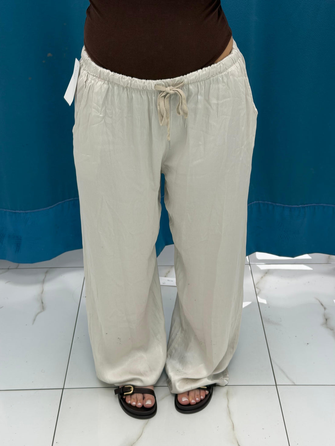Pantalone palazzo satin 24205