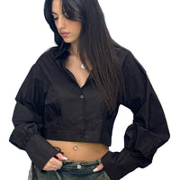 Camicia Cropped "Chloe Tie"-065