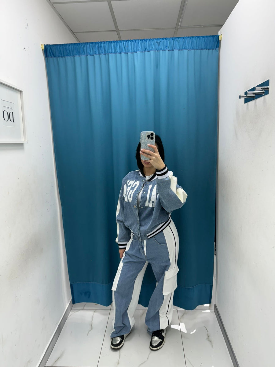 Coordinato giacca e pantalone denim 232