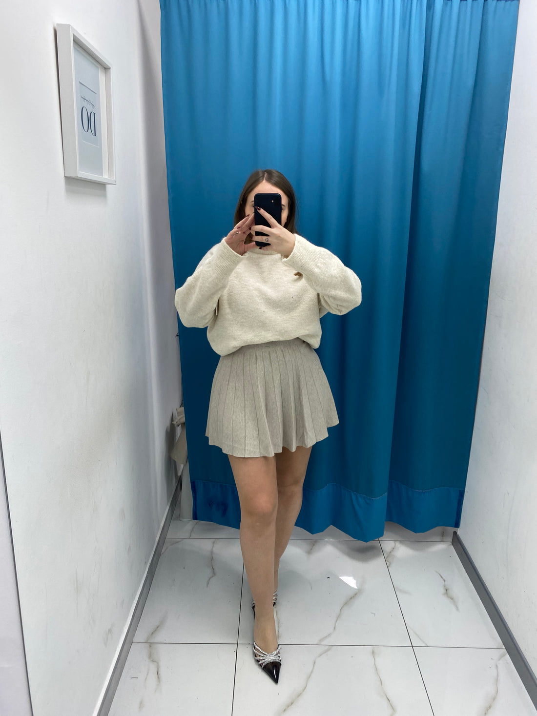 Gonna plissettata in lana 8040