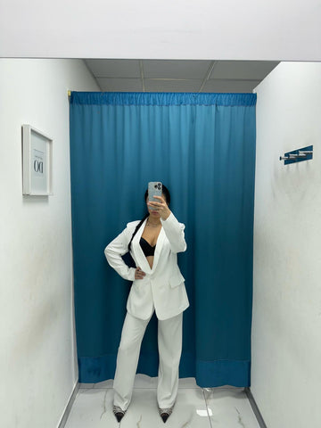Tailleur giacca e pantalone bianco 85613