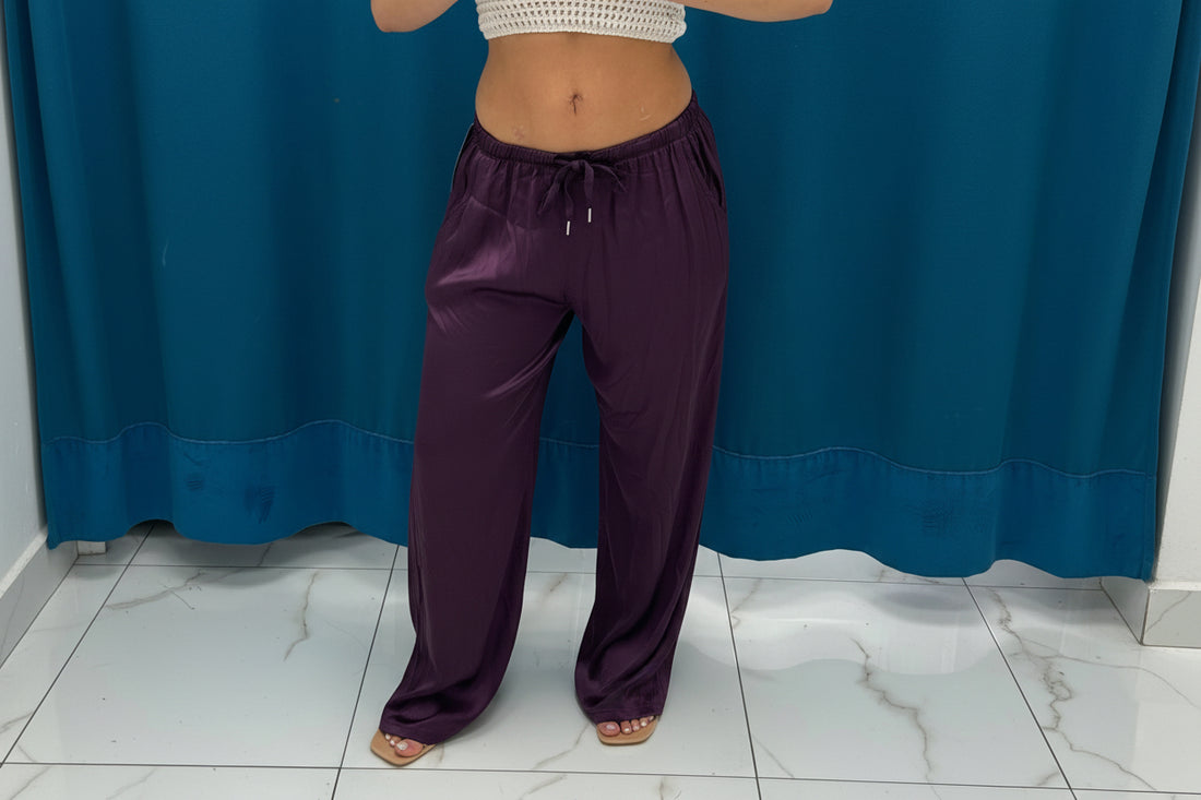 Pantalone palazzo satin 24205
