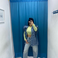 Gilet in denim con rouches 8383