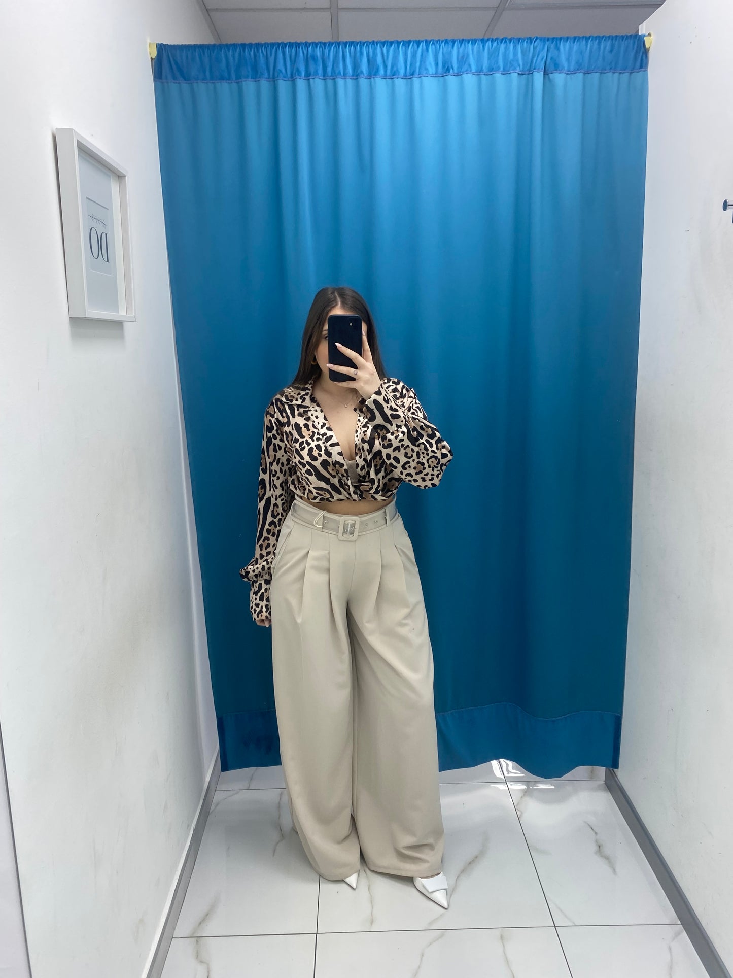 Pantalone wide leg con cintura 18065