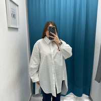 Camicia oversize con brillantini 18039