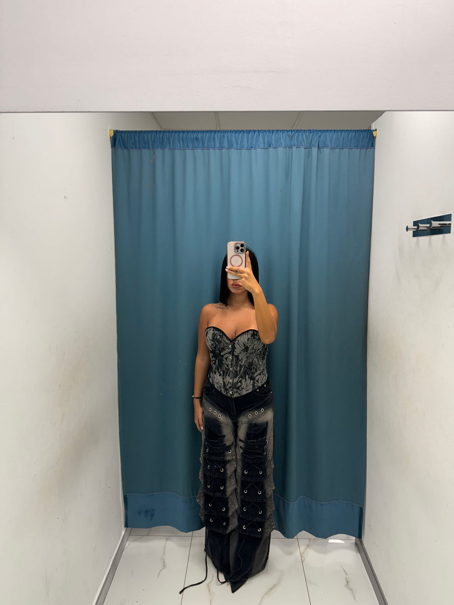 Jeans Wide Leg con Frange-22101