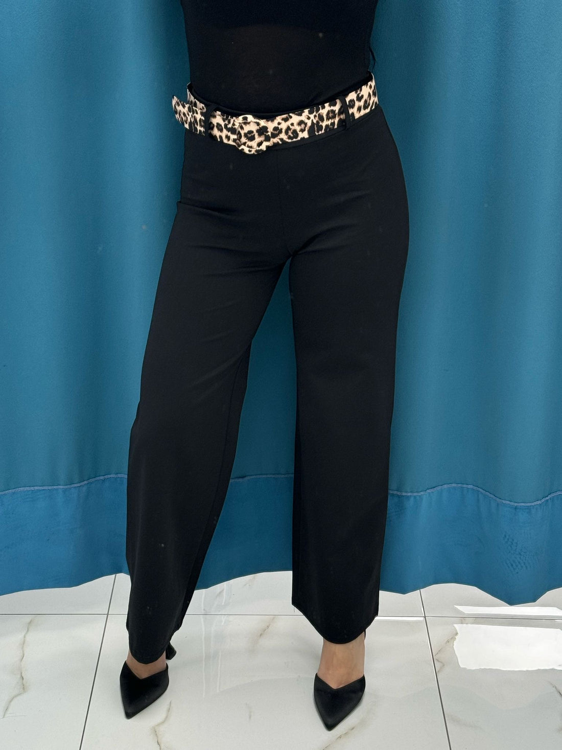 Pantalone a palazzo con cintura 5386