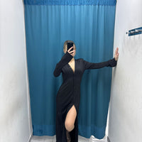 Vestito "Noir Buttoned"-2288