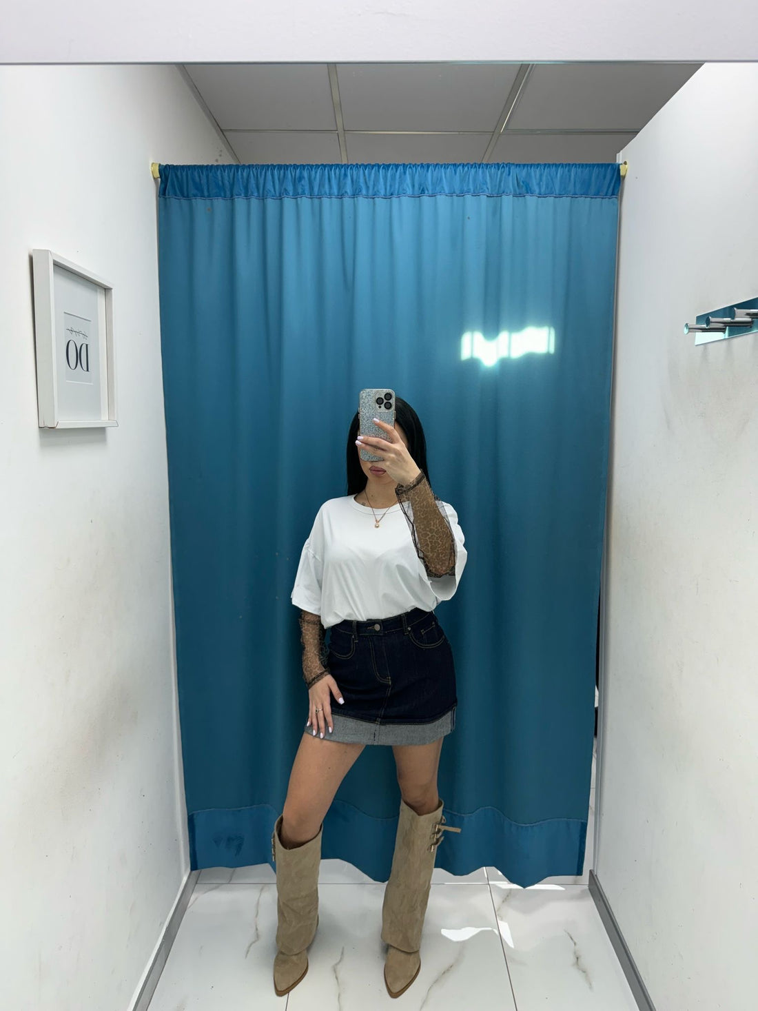Gonna denim risvolto 1327