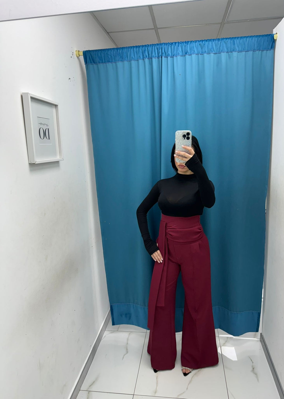 Pantalone con fascia bordeaux 16067