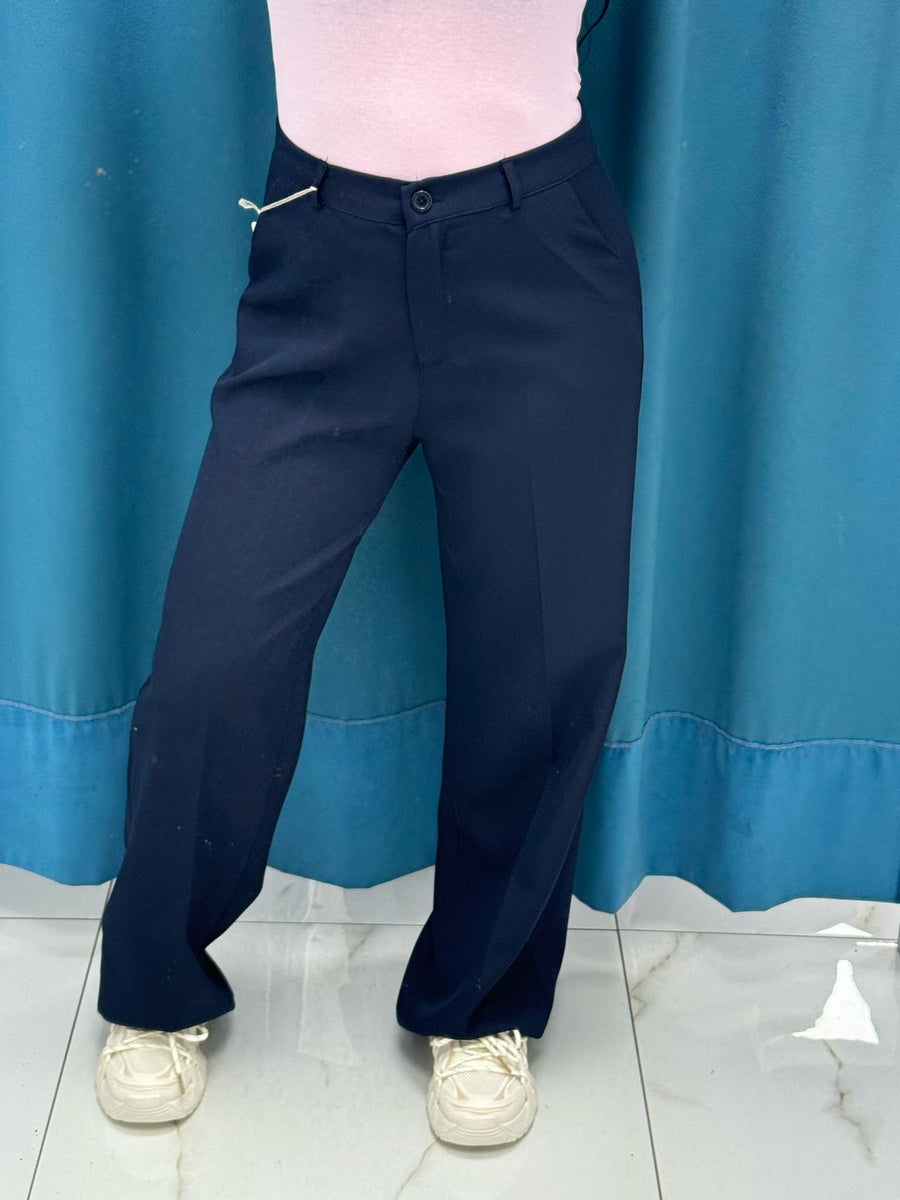 Pantalone wide leg blu 11938