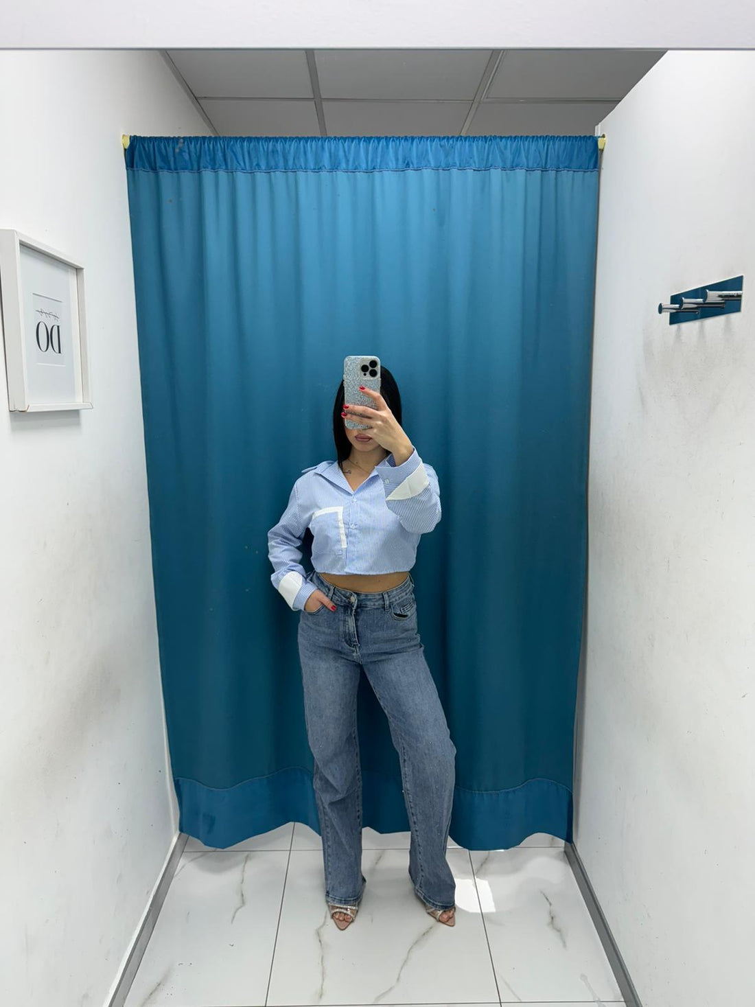 Jeans dritti con brillantini 3098