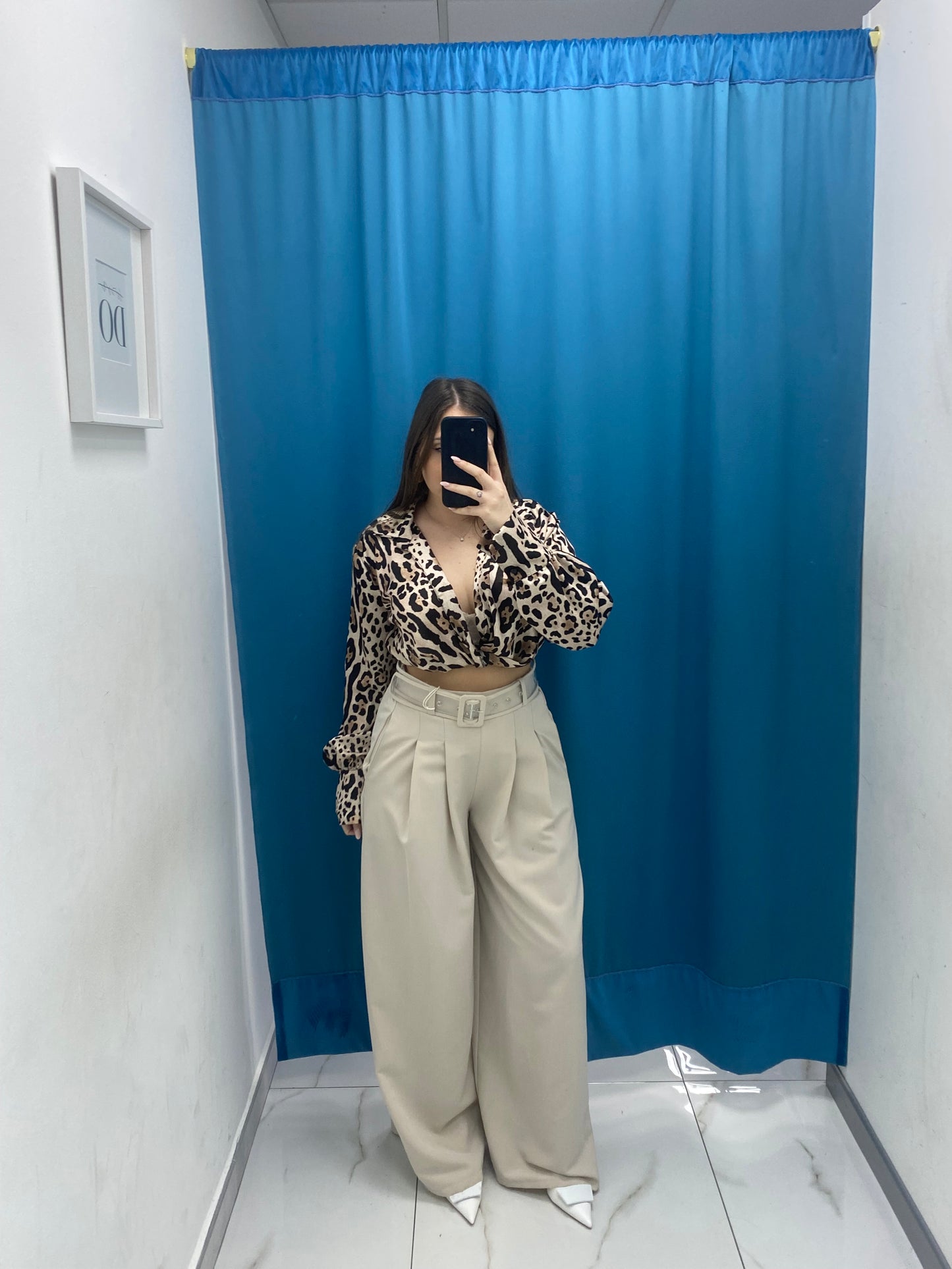 Pantalone wide leg con cintura 18065