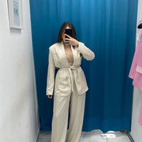 Tailleur satin giacca e pantalone GC32