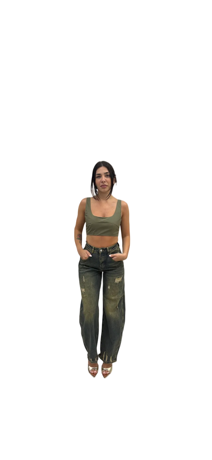 Crop Top "Khaki Balance"-98066