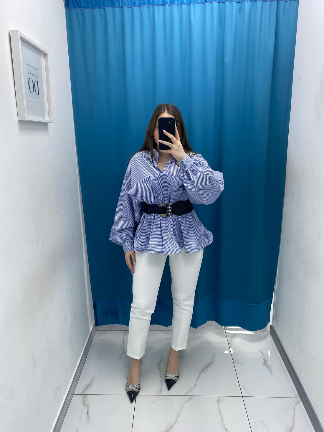 Pantalone slim fit bianco 8870