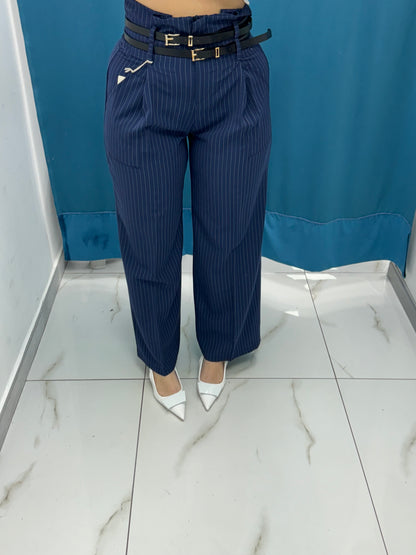 Pantalone a righe blu 30889