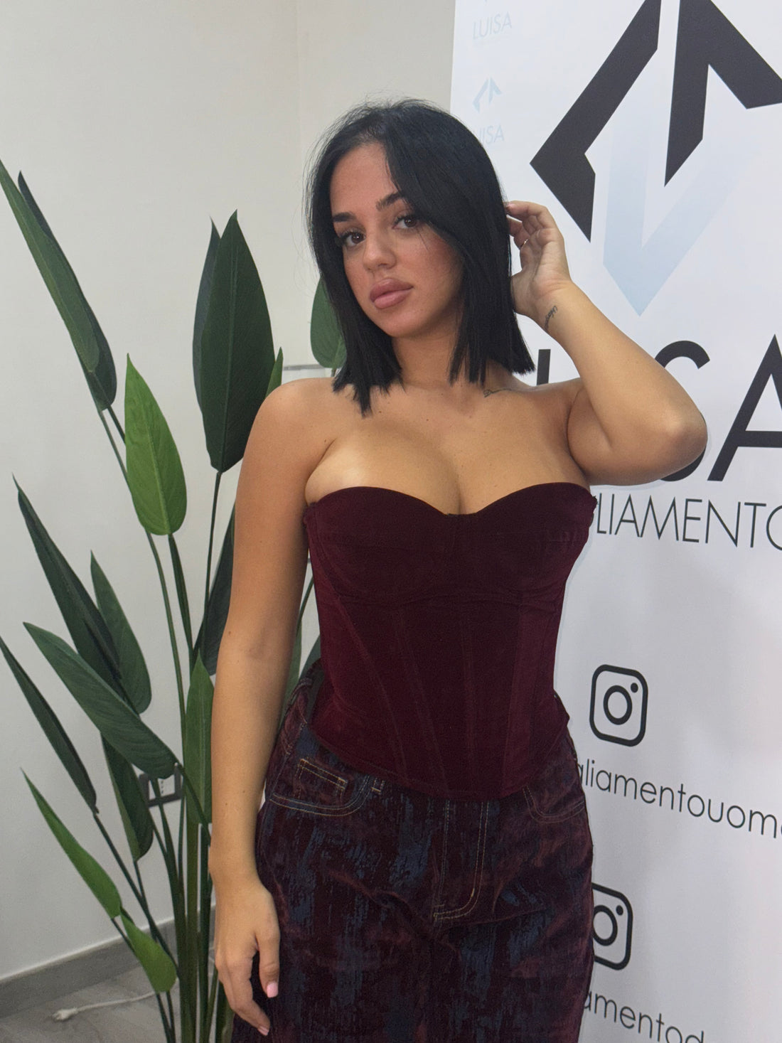 Crimson Velvet Corset - 6030