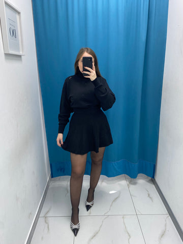 Gonna plissettata in lana 8040