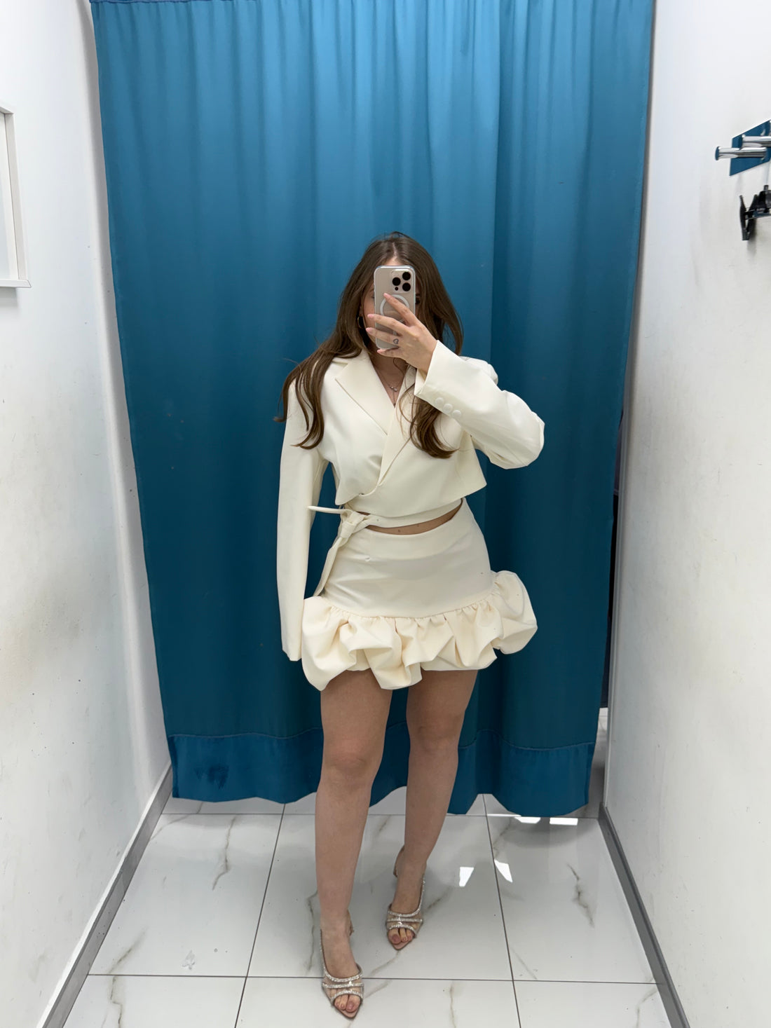 Gonna rouches panna by Lumina