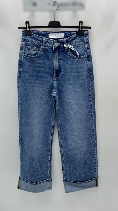 Jeans con risvolto denim chiaro 3629