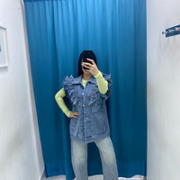 Gilet in denim con rouches 8383