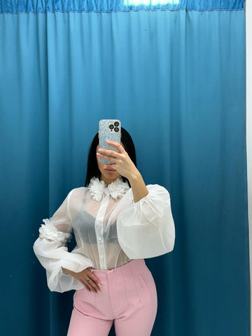 Camicia velata con dettaglio 9821