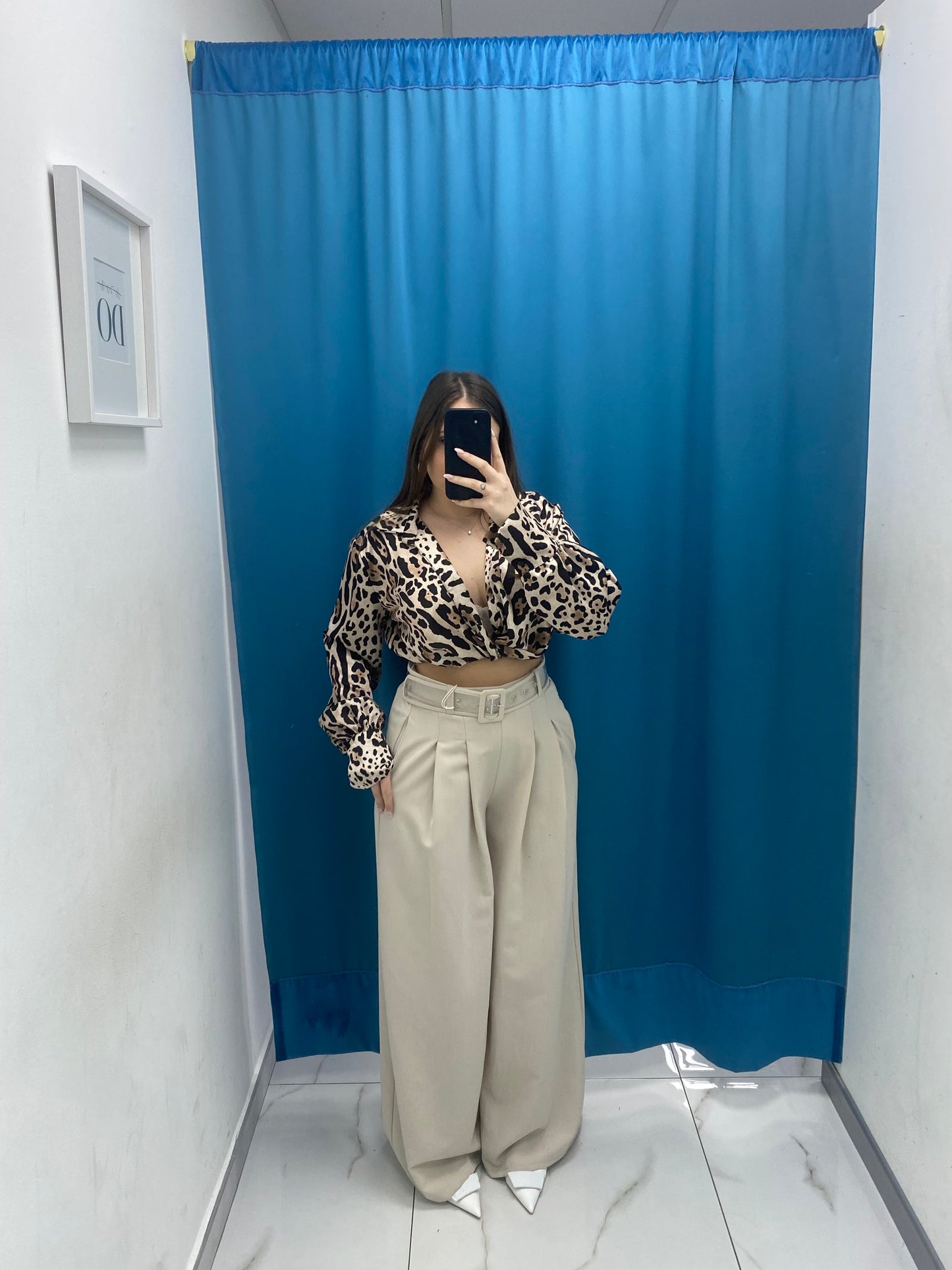 Pantalone wide leg con cintura 18065