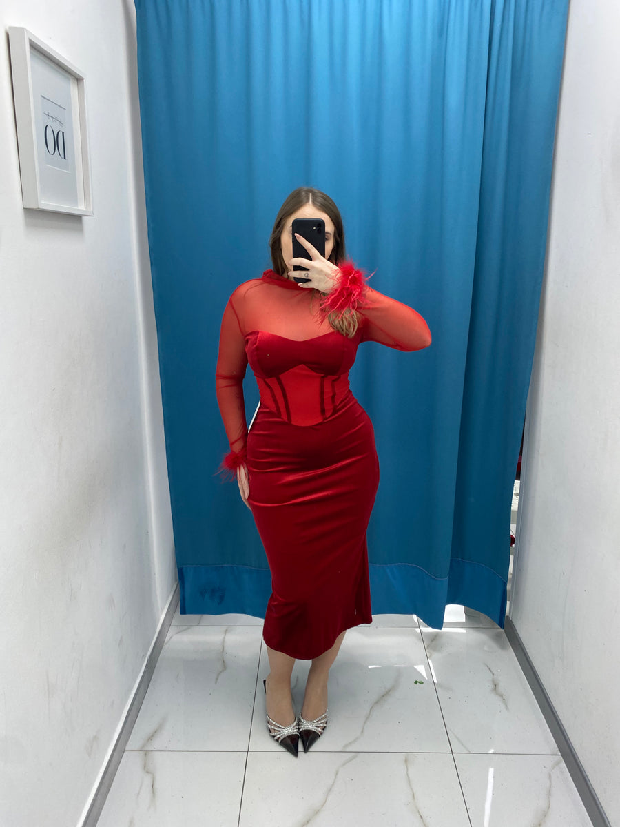 Vestito longuette velluto 24466