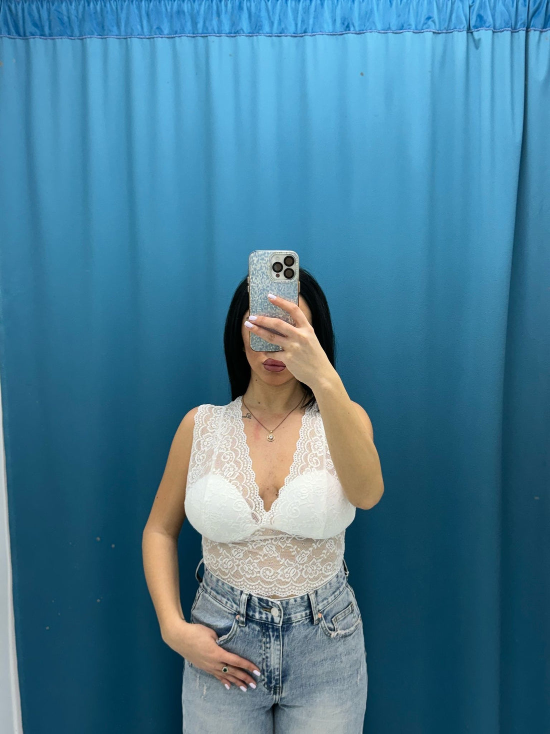 Top corto in pizzo 9638