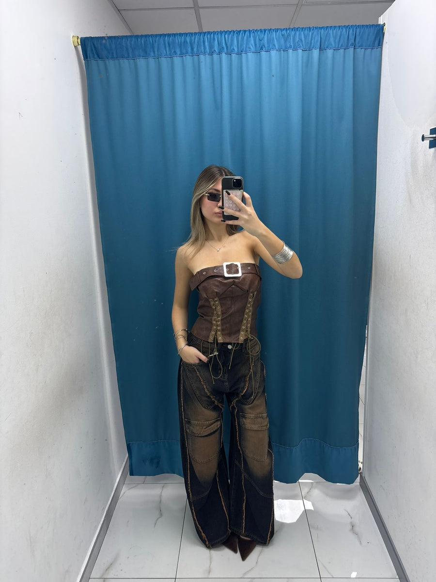 Jeans “Cognac Knee Patch” 93068